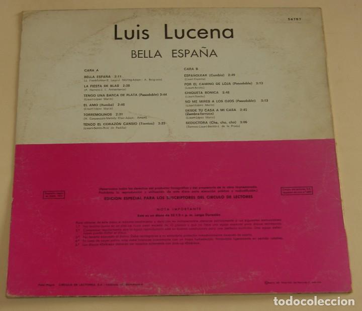 Discos de vinilo: LUIS LUCENA - BELLA ESPA&Ntilde;A - CIRCULO DE LECTORES 1975 - Foto 2