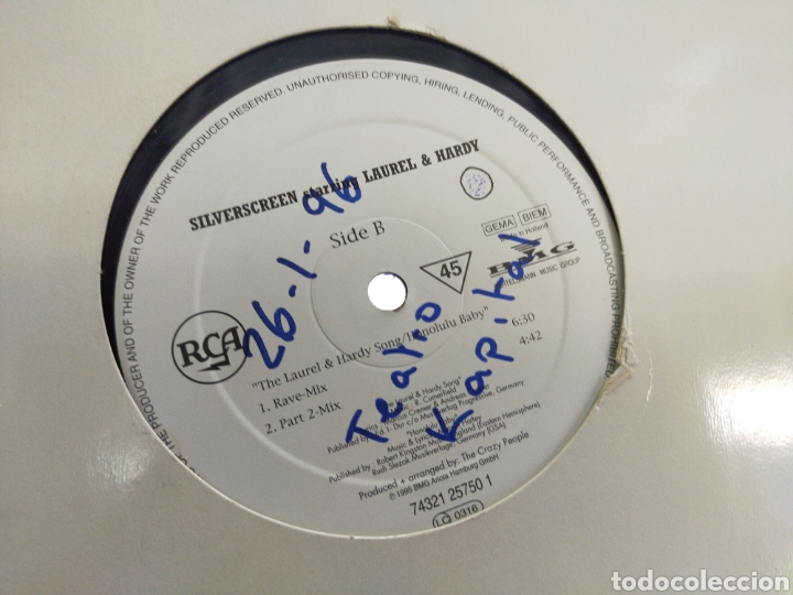 Discos de vinilo: Silverscreen maxi laurel & Hardy holanda 1995 - Foto 2
