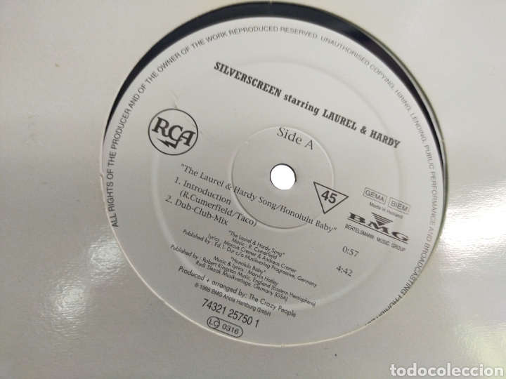 Discos de vinilo: Silverscreen maxi laurel & Hardy holanda 1995 - Foto 1