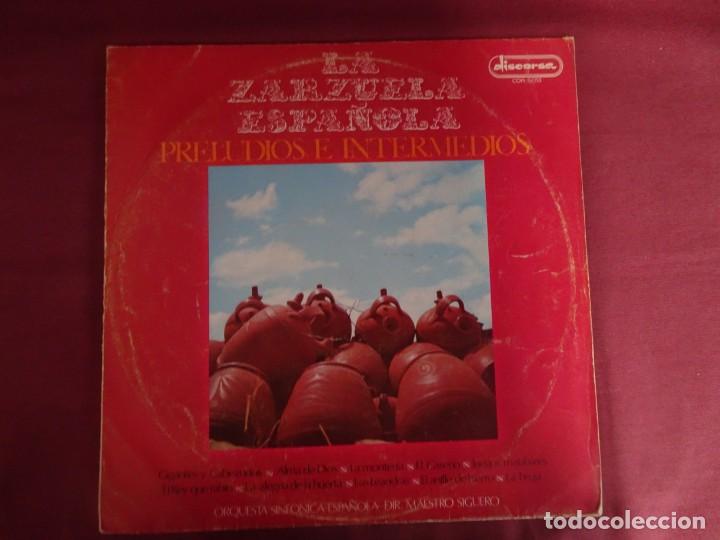 Discos de vinilo: LA ZARZUELA ESPA&Ntilde;OLA - PREL&Uacute;DIOS E INTERMEDIOS , VER FOTOS