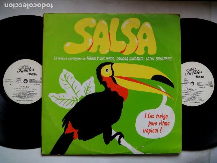 Dischi in vinile: SALSA. CUMBIAS. DOBLE LP EDIGSA. ESPA&Ntilde;A 1980. FRUKO Y SUS TESOS. SONORA DINAMITA CALIXTO. OCHOA