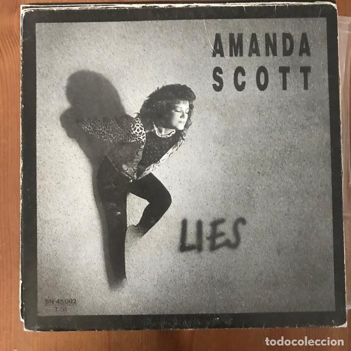 Discos de vinilo: AMANDA SCOTT - LIES - SINGLE SPLASH SPAIN 1988 - Foto 1