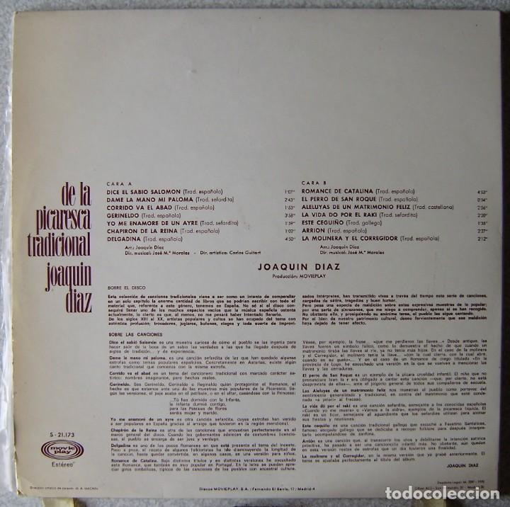 Discos de vinilo: JOAQUIN DIAZ.DE LA PICARESCA TRADICIONAL...EX+ - Foto 2