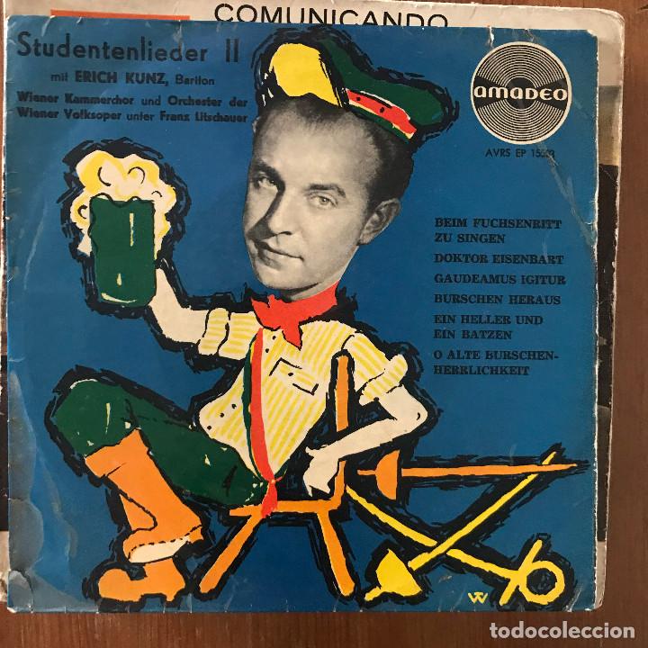 Discos de vinilo: ERICH KUNZ - STUDENLIEDER II - EP AMADEO AUSTRIA - Foto 1