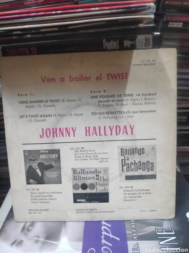 Discos de vinilo: Ven a bailar el twist Johnny hallyday - Foto 2