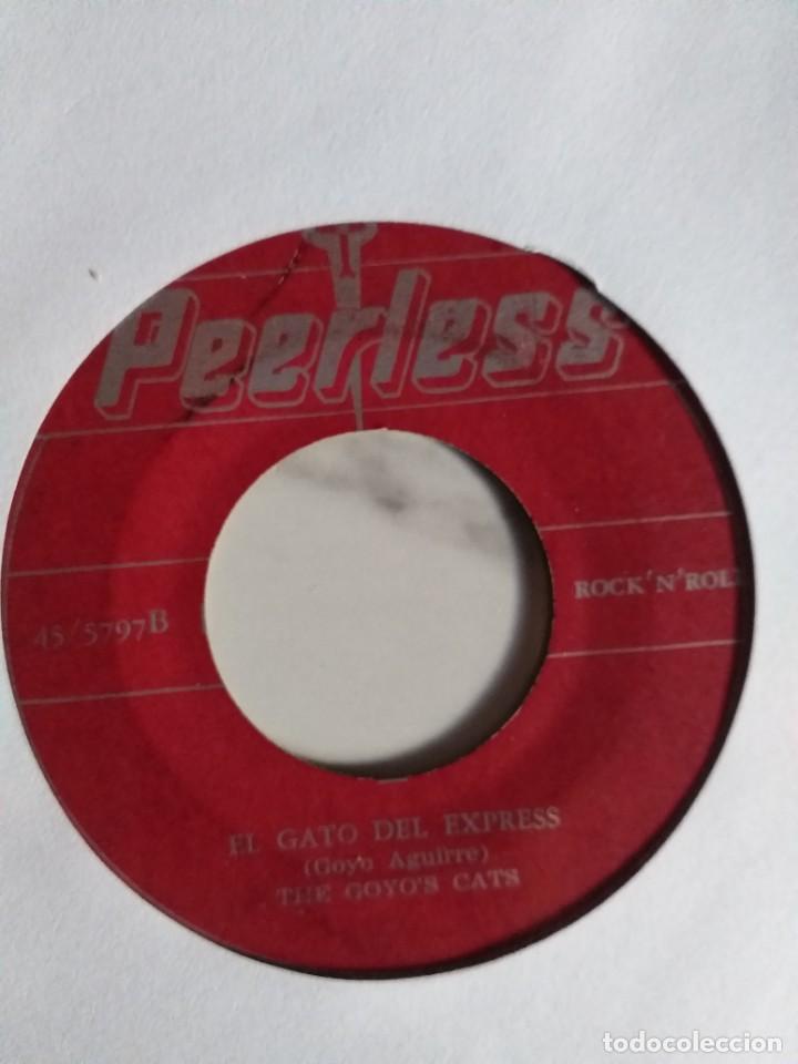 Discos de vinilo: THE GOYOS CATS MEZCAL/ GATO DEL EXPRESS LATIN RNR SWING RARO ORIGINAL MEXICO 1958 VG - Foto 2 - 215146016