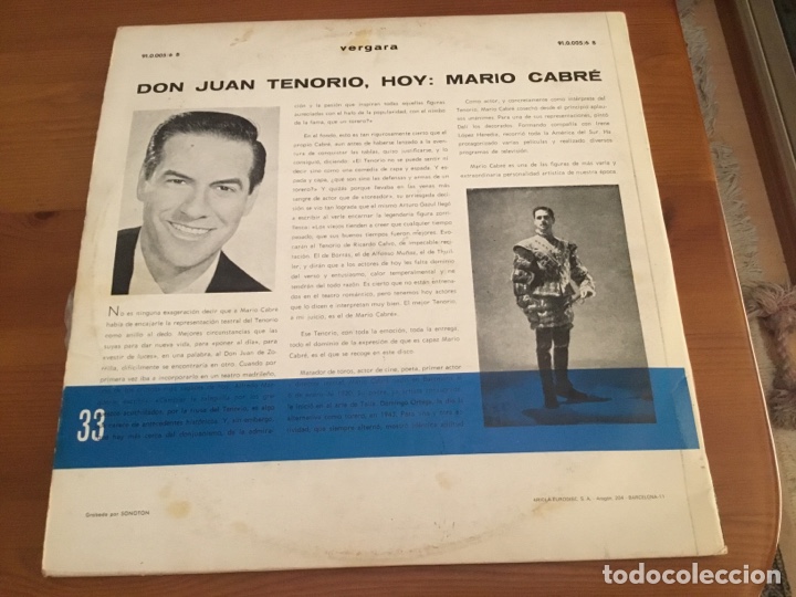 Discos de vinilo: Mario Cabr&eacute; en Don Juan Tenorio - Foto 2