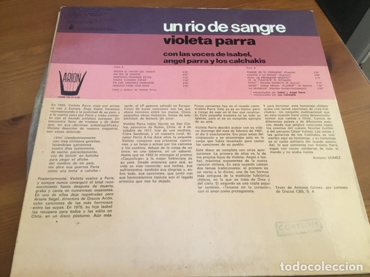Discos de vinilo: Violeta Parra. Un r&iacute;o de sangre - Foto 2