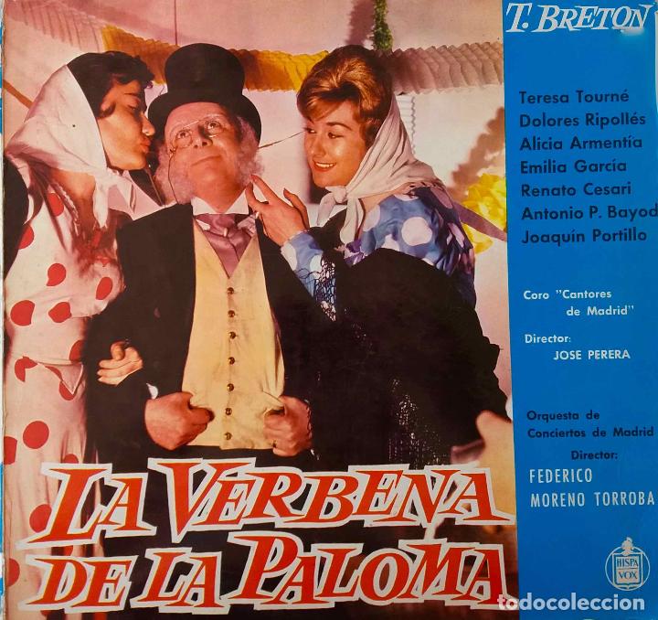 Disques de vinyle: LA VERBENA DE LA PALOMA.T. TOURNE.D. RIPOLLES.R. CESARI.A. ARMENTIA... LP PORTADA + EXTENSO LIBRETO