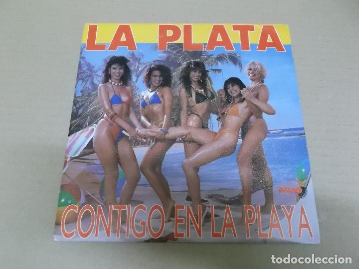 Discos de vinilo: LA PLATA (SINGLE) CONTIGO EN LA PLAYA A&Ntilde;O 1990 - Foto 1