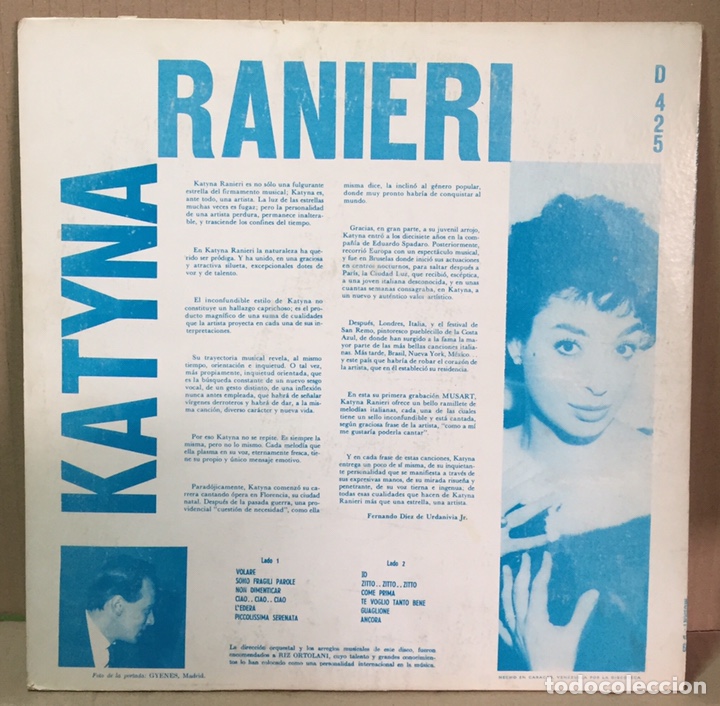 Discos de vinilo: LP KATYNA RANIERI - EDICION VENEZUELA - Foto 2