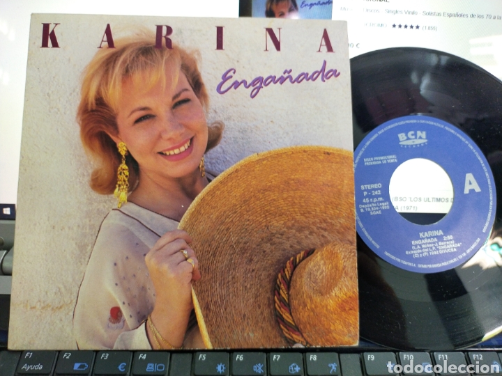 Discos de vinilo: Karina single promocional enga&ntilde;ada 1992 - Foto 1