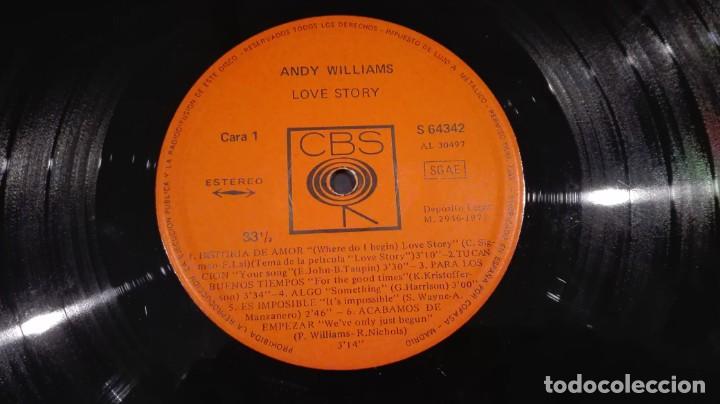 Discos de vinilo: Andy Williams LP Love Story CBS 1971 - Foto 5