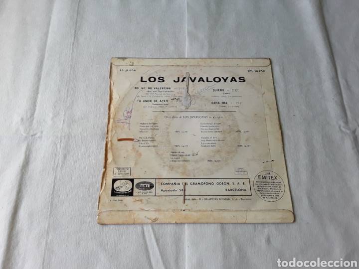 Discos de vinilo: LOS JAVALOYAS --- TU AMOR DE AYER +3 - Foto 2