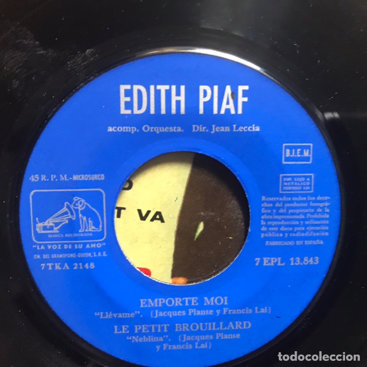 Discos de vinilo: Emporte moi. Edith Piaf - Foto 3