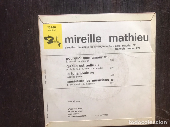 Discos de vinilo: Mireille Mathieu. Pourquoi mon amour - Foto 2