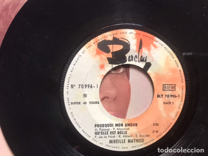 Discos de vinilo: Mireille Mathieu. Pourquoi mon amour - Foto 3