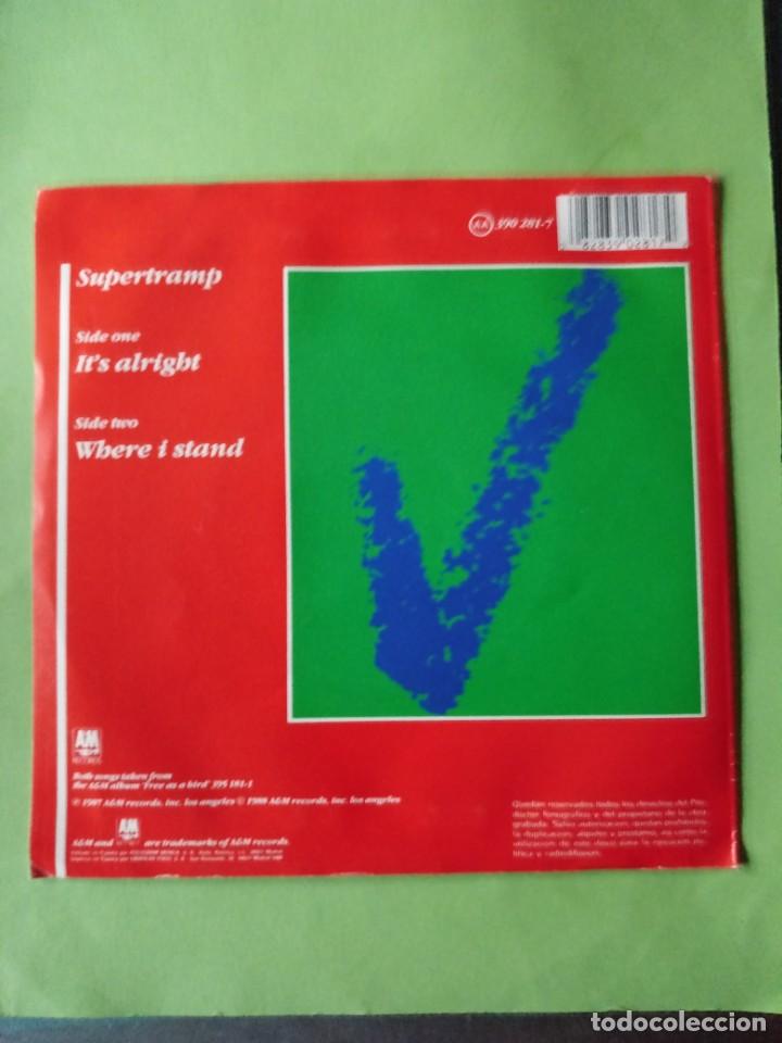 Discos de vinilo: SUPERTRAMP: ITS ALLRIGHT SINGLE VINILO 45 RPM - Foto 2