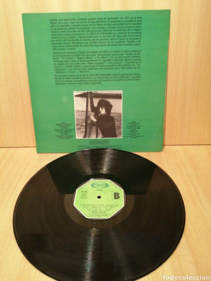 Discos de vinilo: Nicol&aacute;s Caballero. Arpa. Grabado en Espa&ntilde;a en 1978. - Foto 2