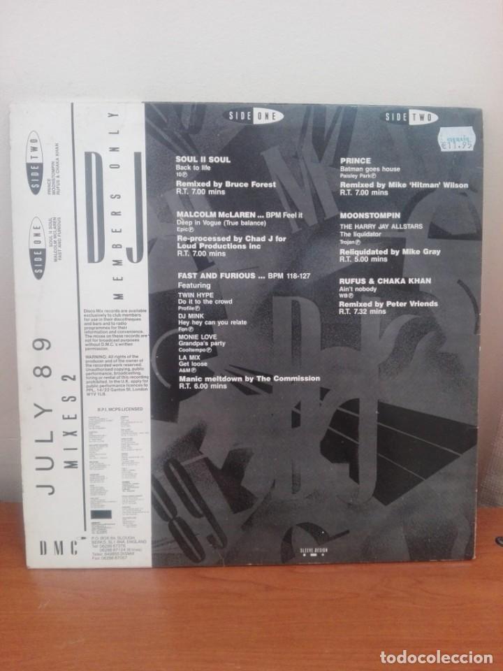 Discos de vinilo: DMC ..- JULY 89 - MIXES 2 -LP - Foto 2