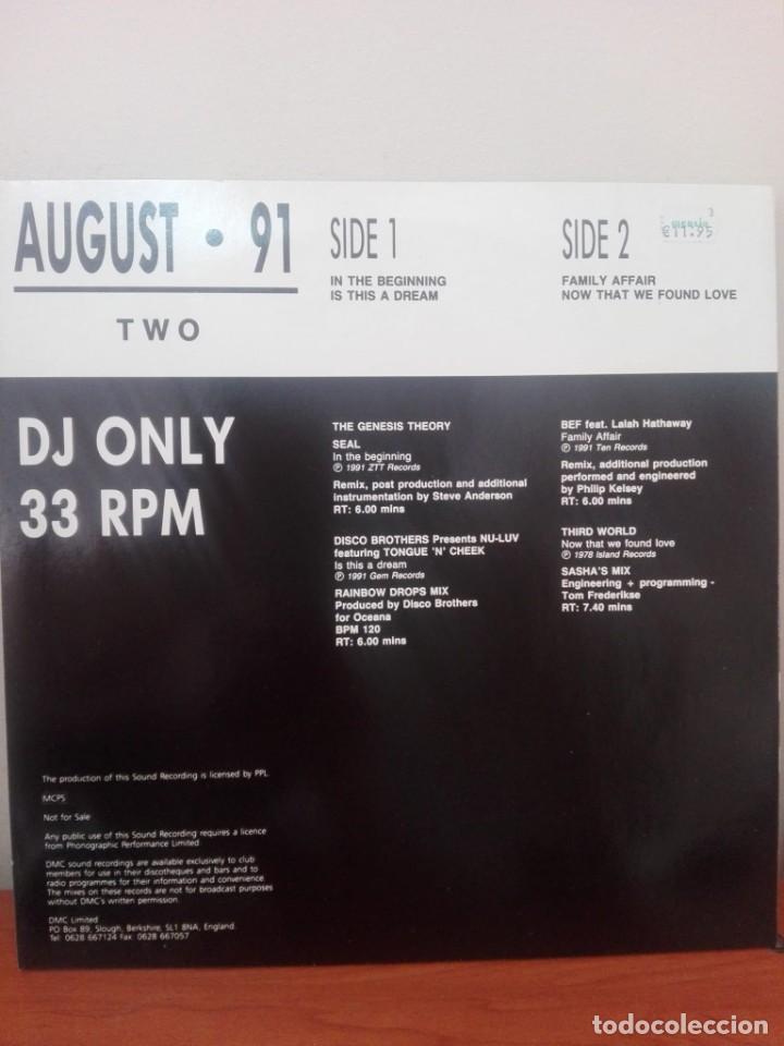 Discos de vinilo: DMC ..- AUGUST 91 - TWO - DJ ONLY - Foto 2