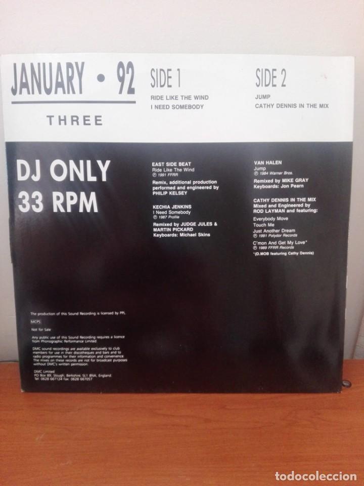 Discos de vinilo: DMC ..- JANUARY 92 - THREE - DJ ONLY - Foto 2