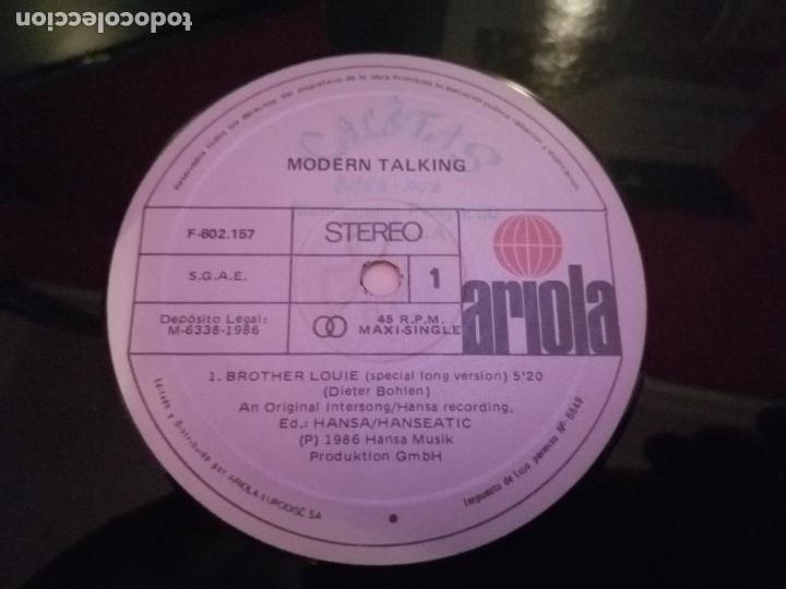 Discos de vinilo: BROTHER LOUIE MAXI SINGLE VINILO MODERN TALKING - Foto 3