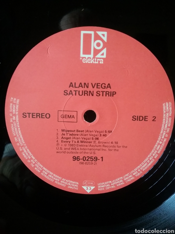 Discos de vinilo: ALAN VEGA 1983 Ex- Suicide Elektra Records. - Foto 4