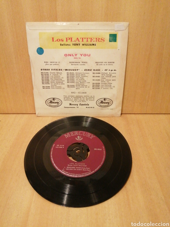 Discos de vinilo: Los Platters. Only you, etc.. EP. - Foto 2