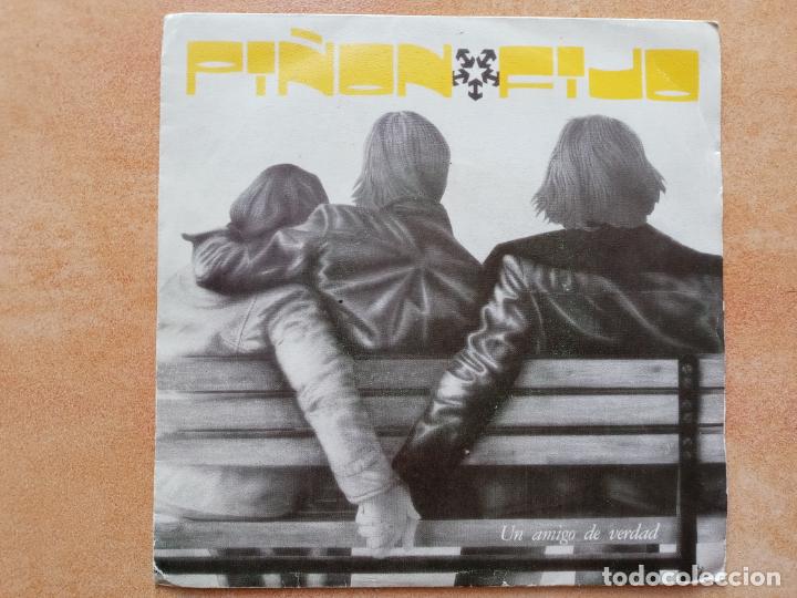 Disques de vinyle: Pi&ntilde;on fijo- un amigo de verdad/ no me hagas trabajar papa- single snif 1988