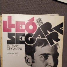 Discos de vinilo: LLEO SEGARRA: ES TEMPS DE CANTAR, NO OBLIDARÉ FOTO TONI CATANY,. FRANCESC BURRULL,CONCENTRIC 1968. Lote 216764952