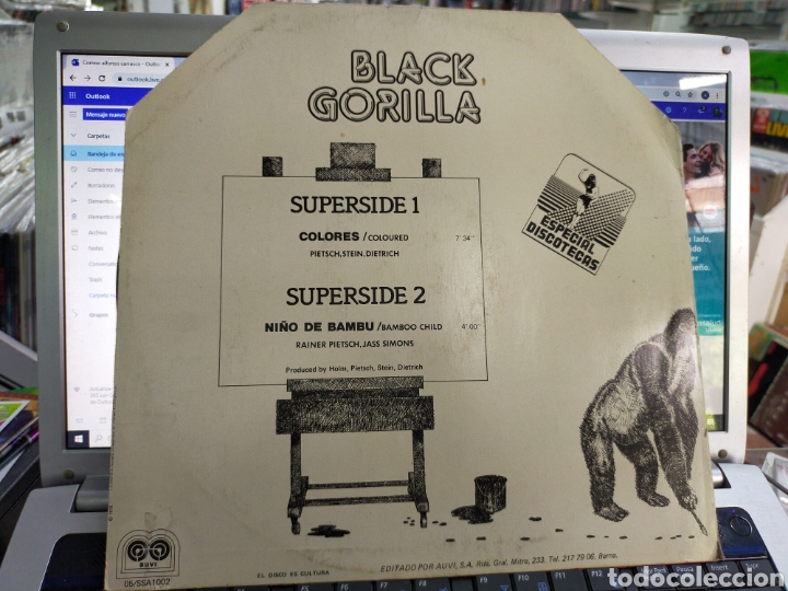Discos de vinilo: Black gorilla maxi colores Espa&ntilde;a 1978 - Foto 2