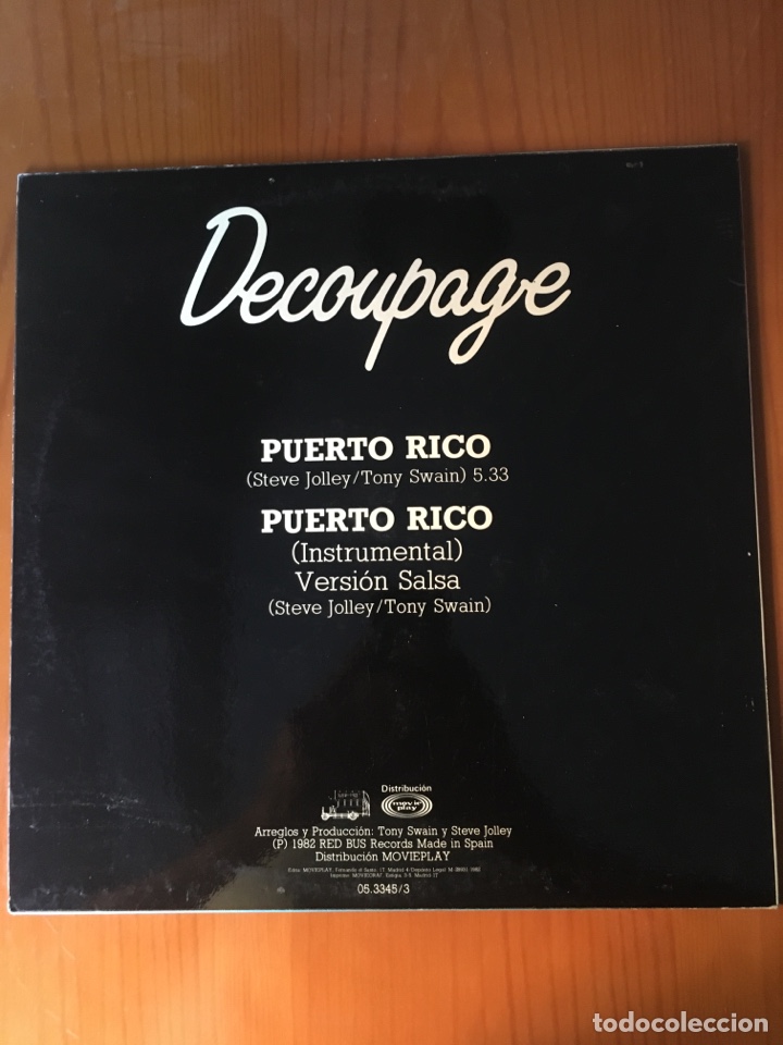 Discos de vinilo: DECOUPAGE-PUERTO RICO-1982-NUEVO!! - Foto 2