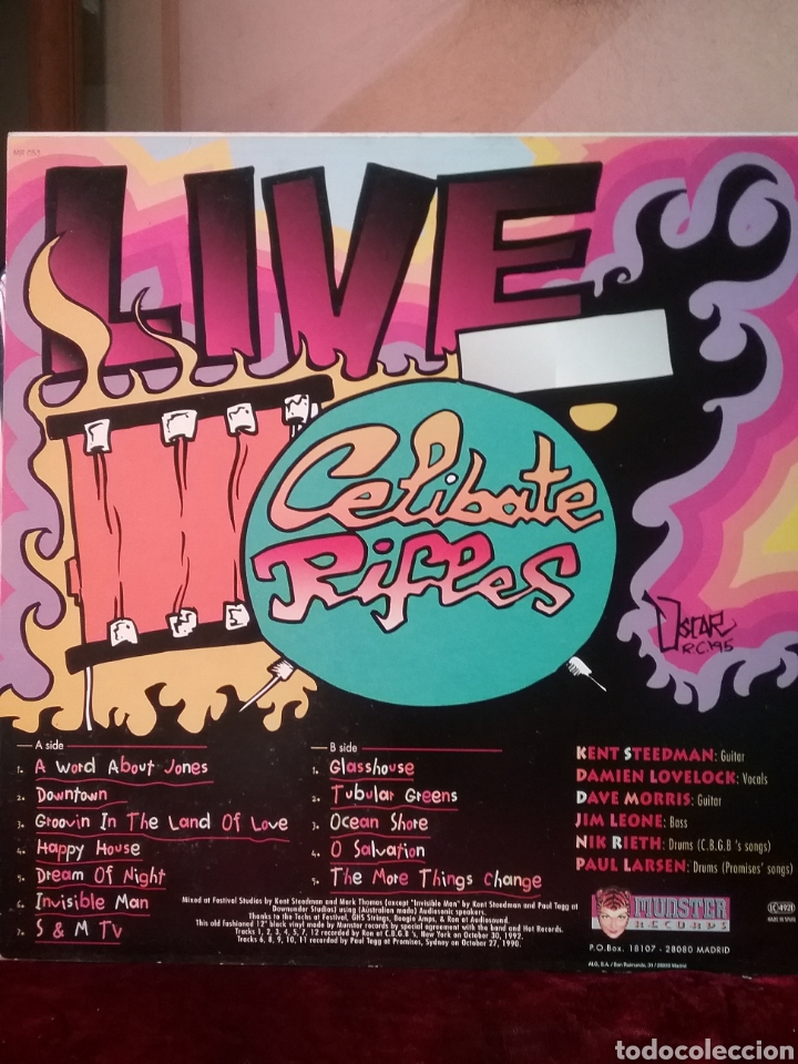 Discos de vinilo: CELIBATE RIFLES LIVE 1990 MUNSTER RECORDS. Nuevo - Foto 2