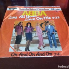 Discos de vinilo: ABBA - LAY ALL YOUR LOVE ON ME - MAXI SINGLE.12 - 1980. Lote 216899337