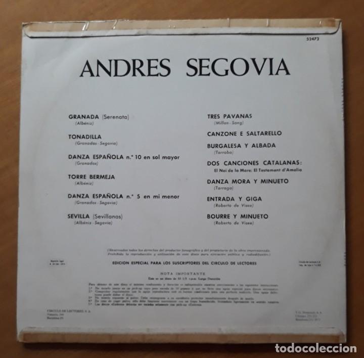 Discos de vinilo: LP ANDR&Eacute;S SEGOVIA. C&Iacute;RCULO DE LECTORES 1972 - Foto 3