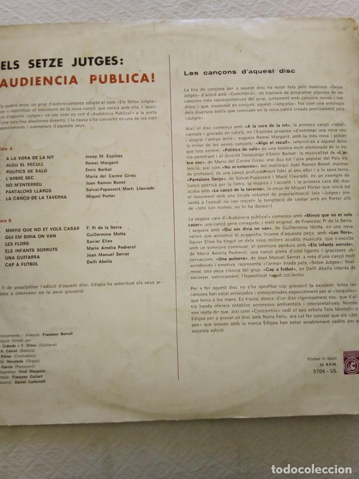 Discos de vinilo: Els Setze Jutges- LP-audiencia publica- concentric- 5704-UL-1966 - Foto 2 - 216981243