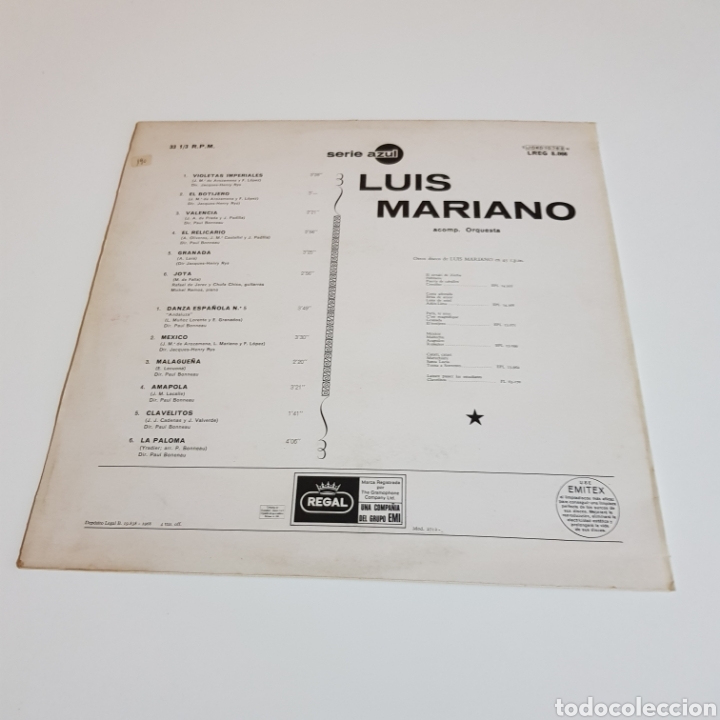Discos de vinilo: LUIS MARIANO 1968 EMI REGAL - Foto 2