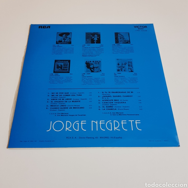Discos de vinilo: JORGE NEGRETE 1971 RCA VICTOR - Foto 2