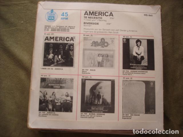 Discos de vinilo: America I Need You (Te Necesito) / Riverside - Foto 2