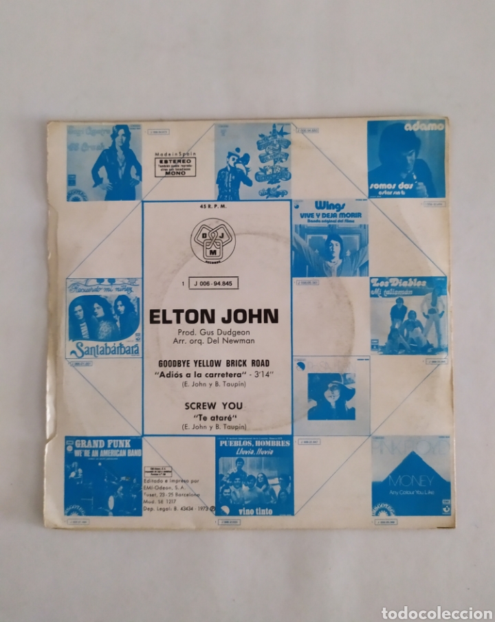 Discos de vinilo: Single vinilo Elton John - Foto 2