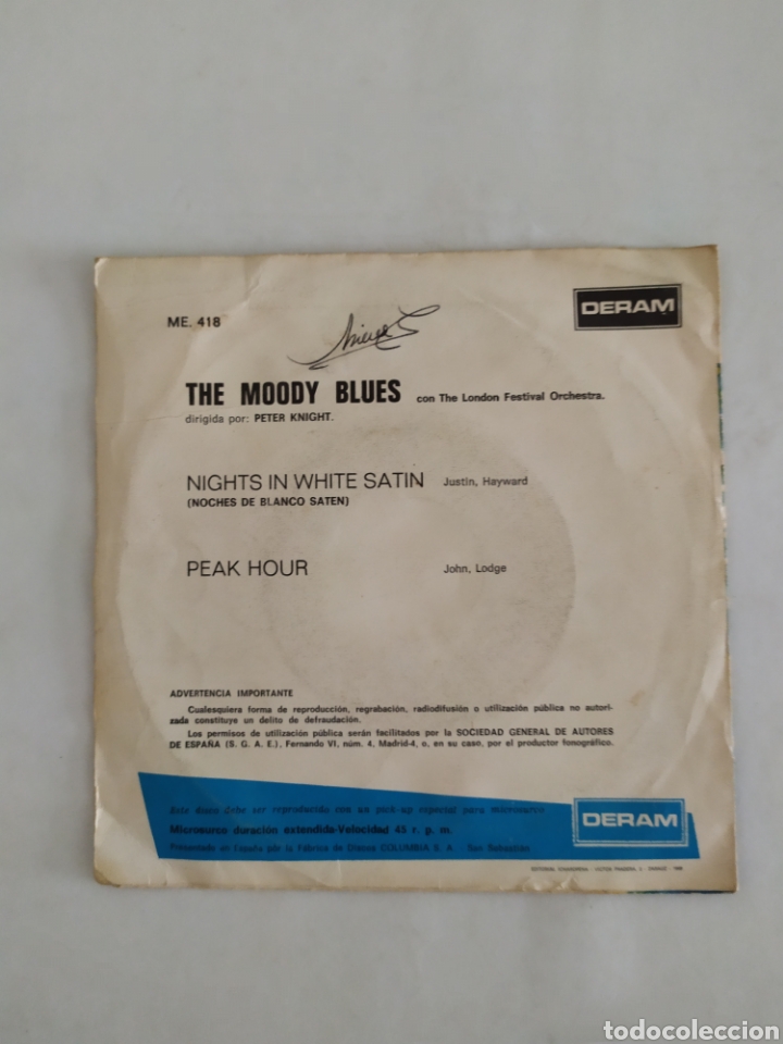 Discos de vinilo: Single vinilo The Moody Blues - Foto 2