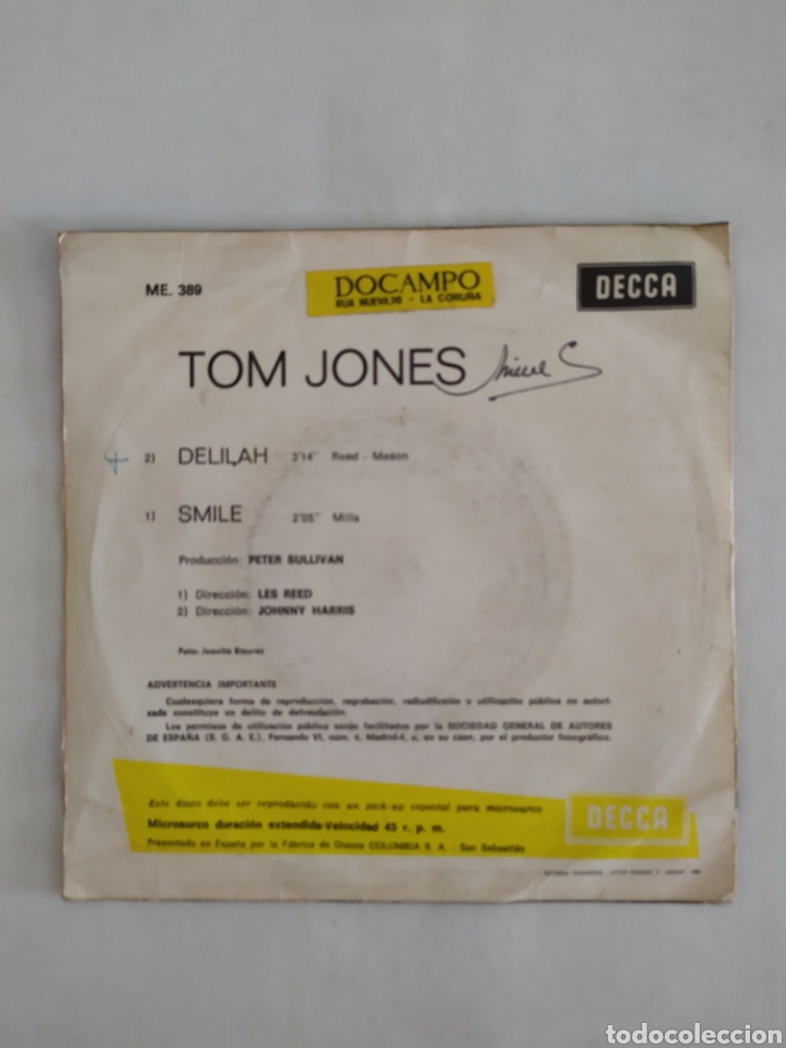 Discos de vinilo: Single vinilo Tom Jones - Foto 2