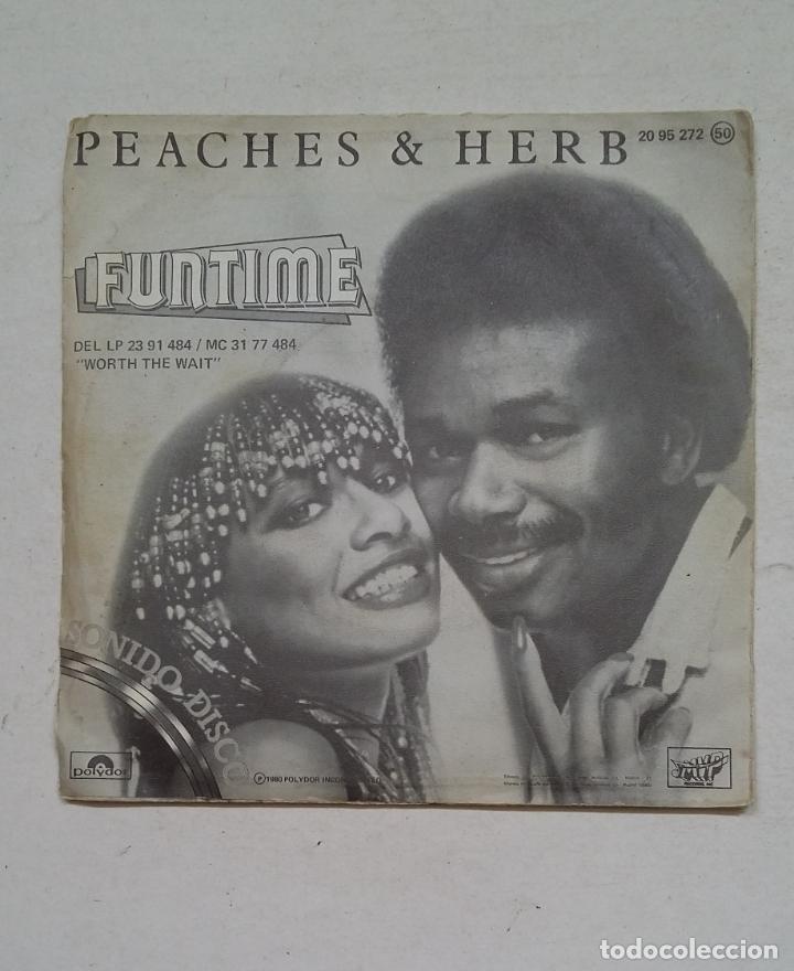 Discos de vinilo: PEACHES & HERB - FUNTIME - SINGLE. TDKDS16 - Foto 2
