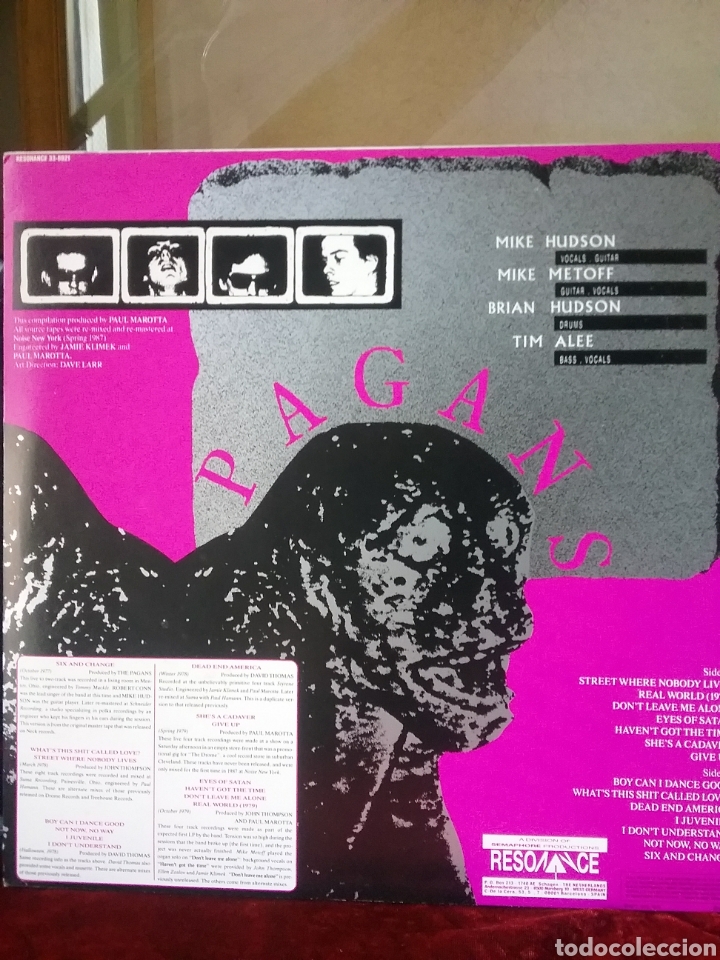 Discos de vinilo: PAGANS Resonance Edicion del 1987 .Nuevo - Foto 2