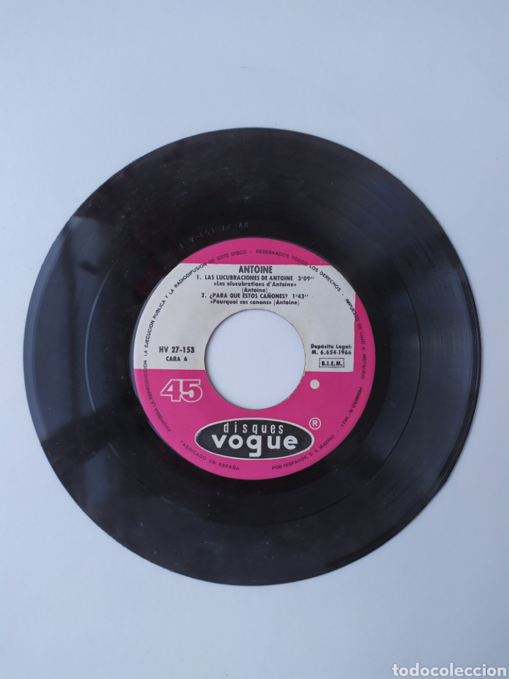 Discos de vinilo: Single vinilo Antoine - Foto 4