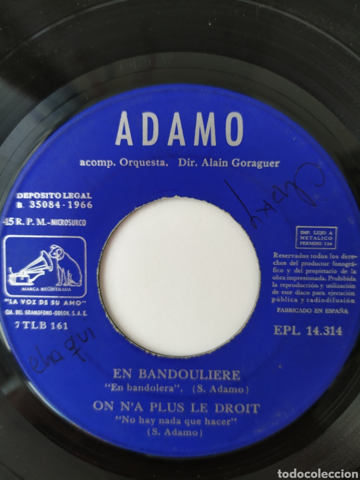 Discos de vinilo: Single vinilo Adamo - Foto 5