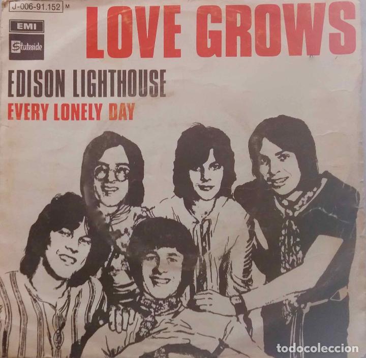 Discos de vinilo: EDISON LIGHTHOUSE. LOVE GROWS. SINGLE ESPA&Ntilde;A 1970 - Foto 1