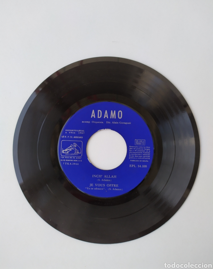 Discos de vinilo: Single vinilo Adamo - Foto 3