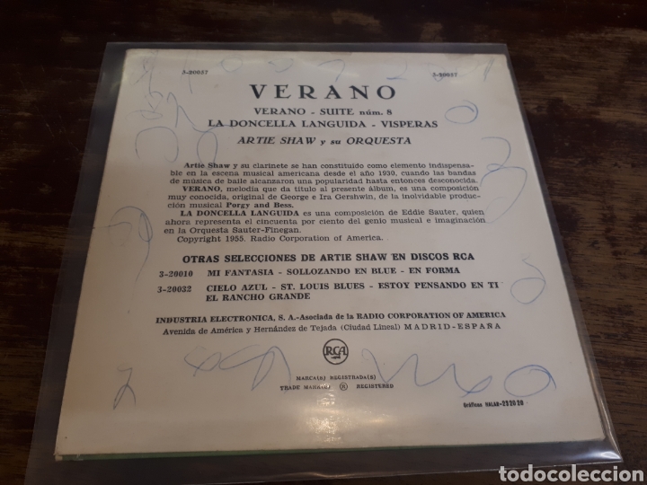 Discos de vinilo: ARTIE SHAW - Verano - Foto 2